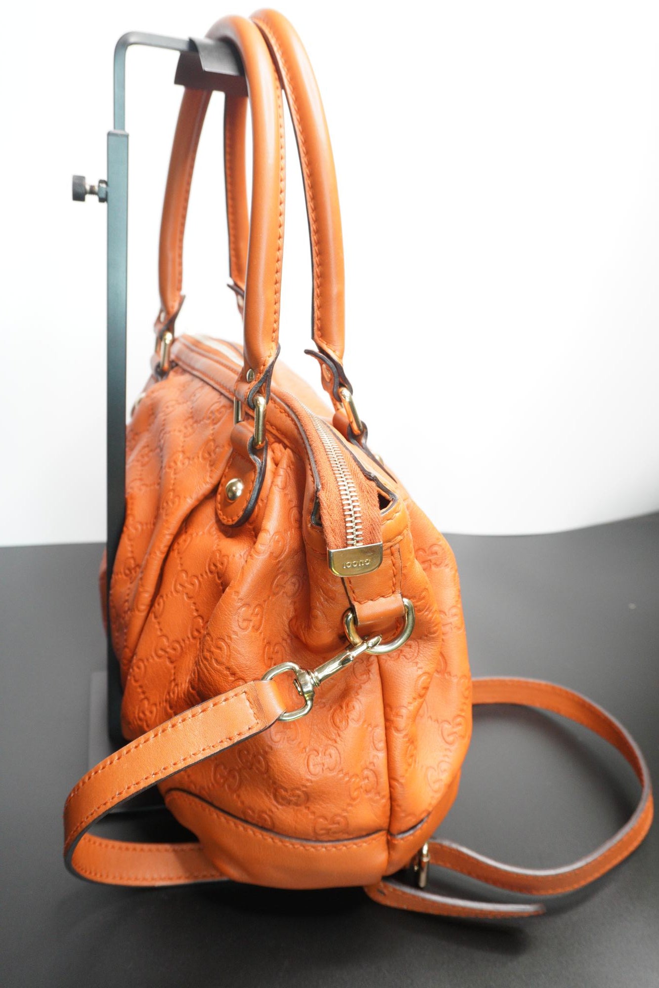 Gucci Guccissima Sukey Dome Tote Bag – Orange