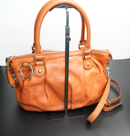 Gucci Guccissima Sukey Dome Tote Bag – Orange