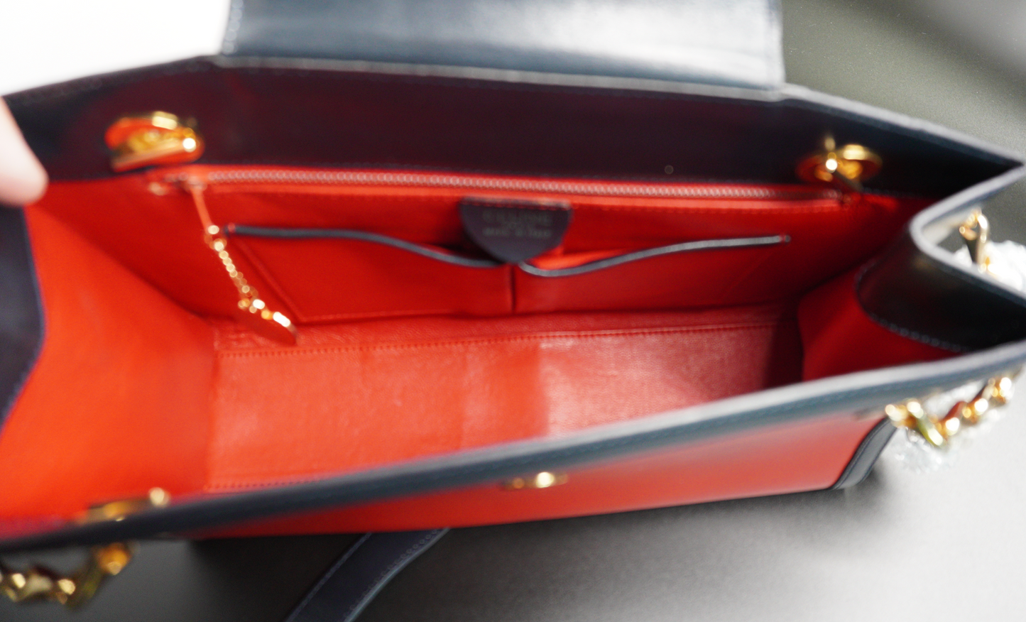 Celine Red & Black Chain Shoulder Bag