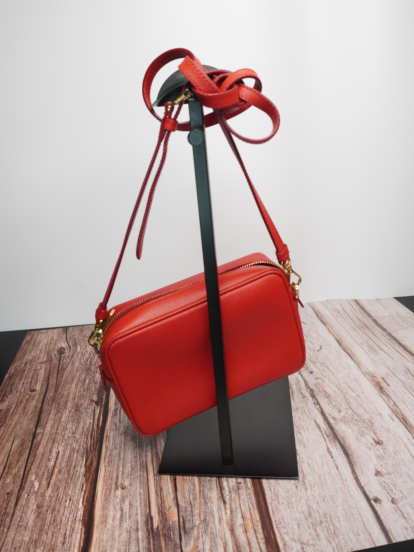 Prada Saffiano Leather Camera Bag – Red