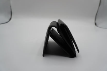 Gucci Black Leather Compact Wallet with GG Logo