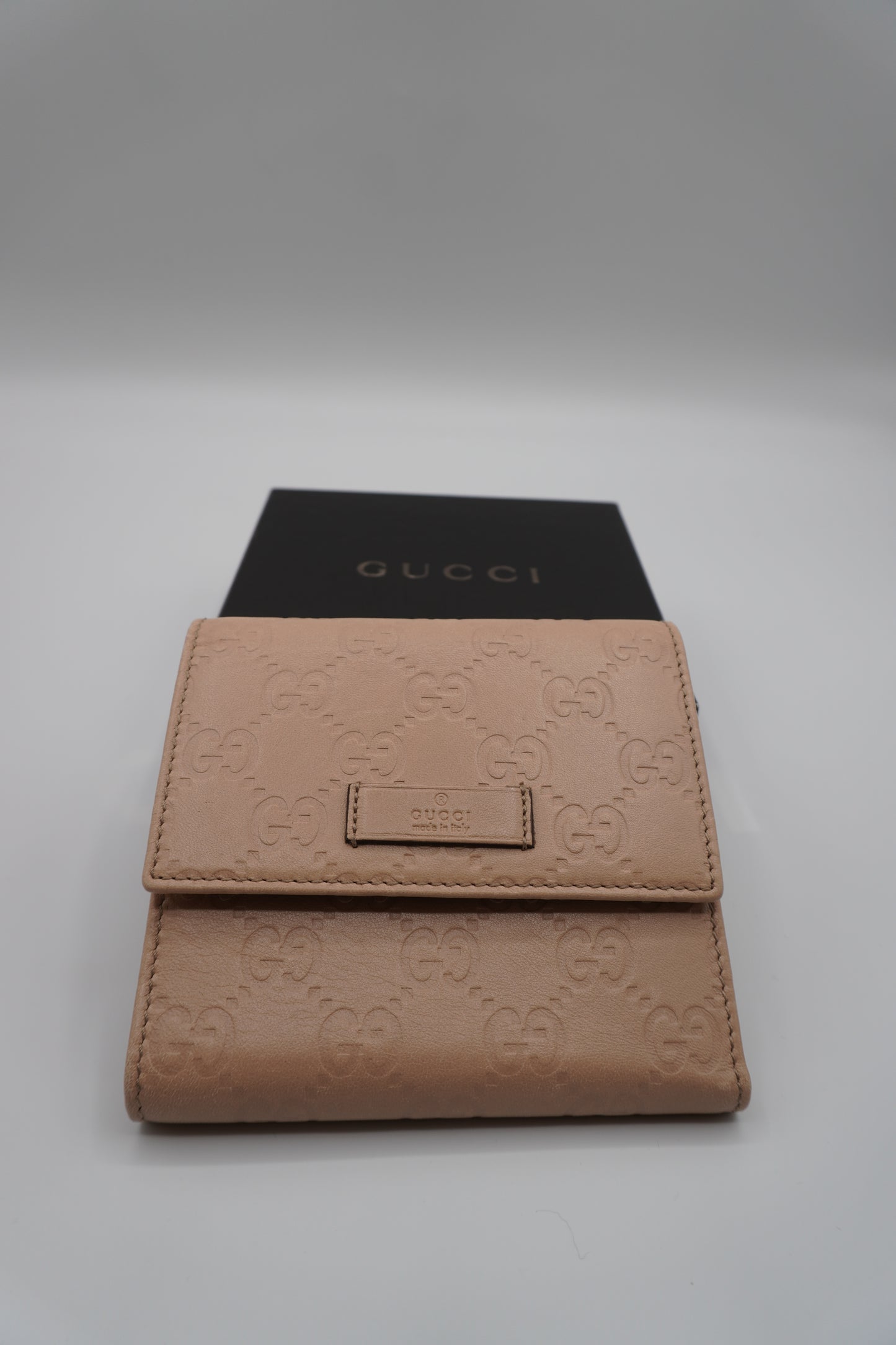Gucci Microguccissima Soft Pink Leather Trifold Wallet
