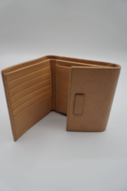 Gucci Microguccissima Soft Pink Leather Trifold Wallet