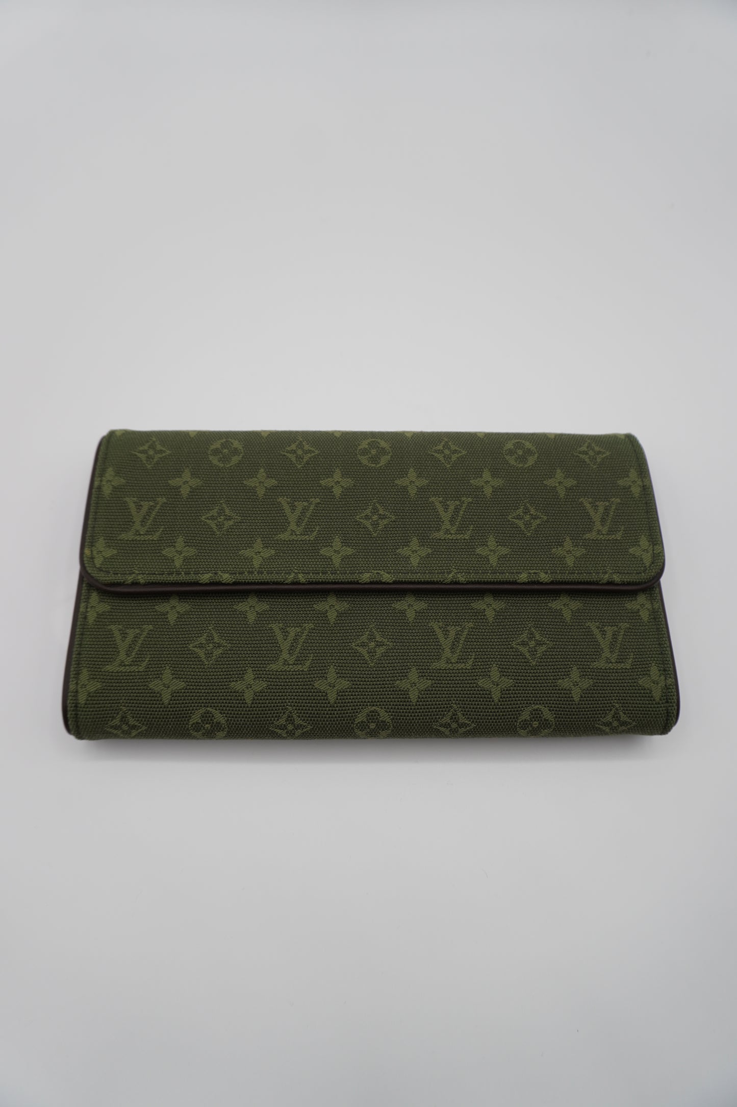 Louis Vuitton Khaki Green Mini Lin Wallet