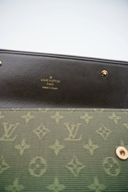 Louis Vuitton Khaki Green Mini Lin Wallet