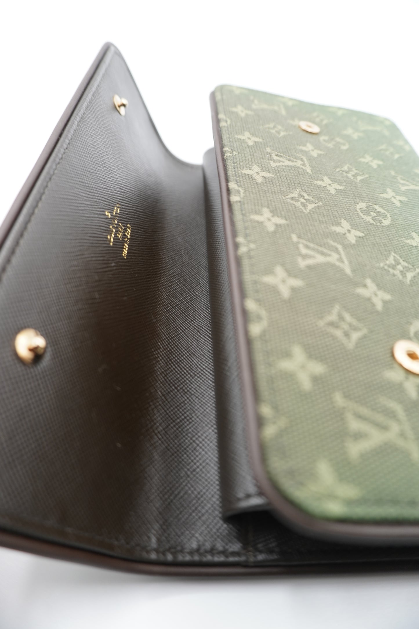 Louis Vuitton Khaki Green Mini Lin Wallet