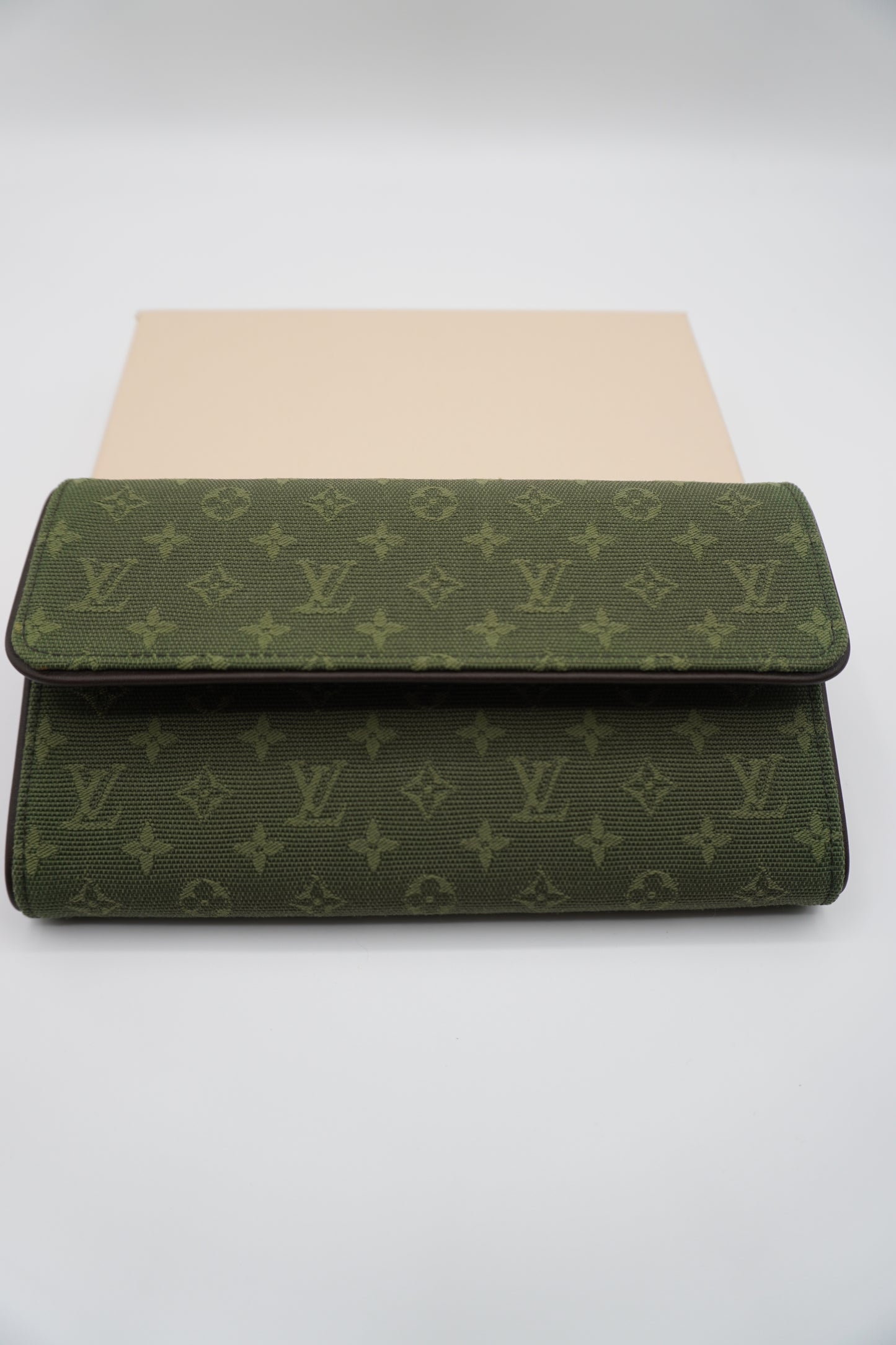 Louis Vuitton Khaki Green Mini Lin Wallet