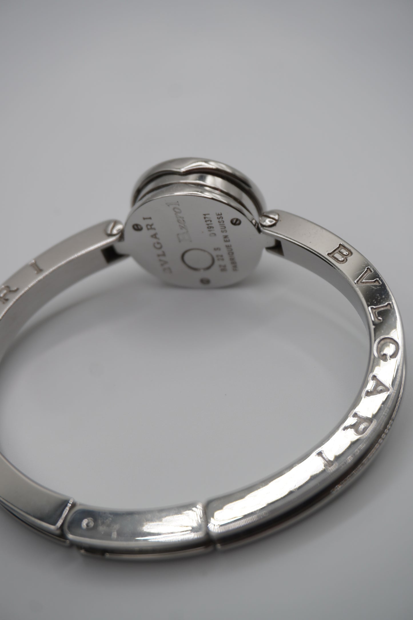 Bvlgari Mother of Pearl Dial Stainless Steel Bangle Watch