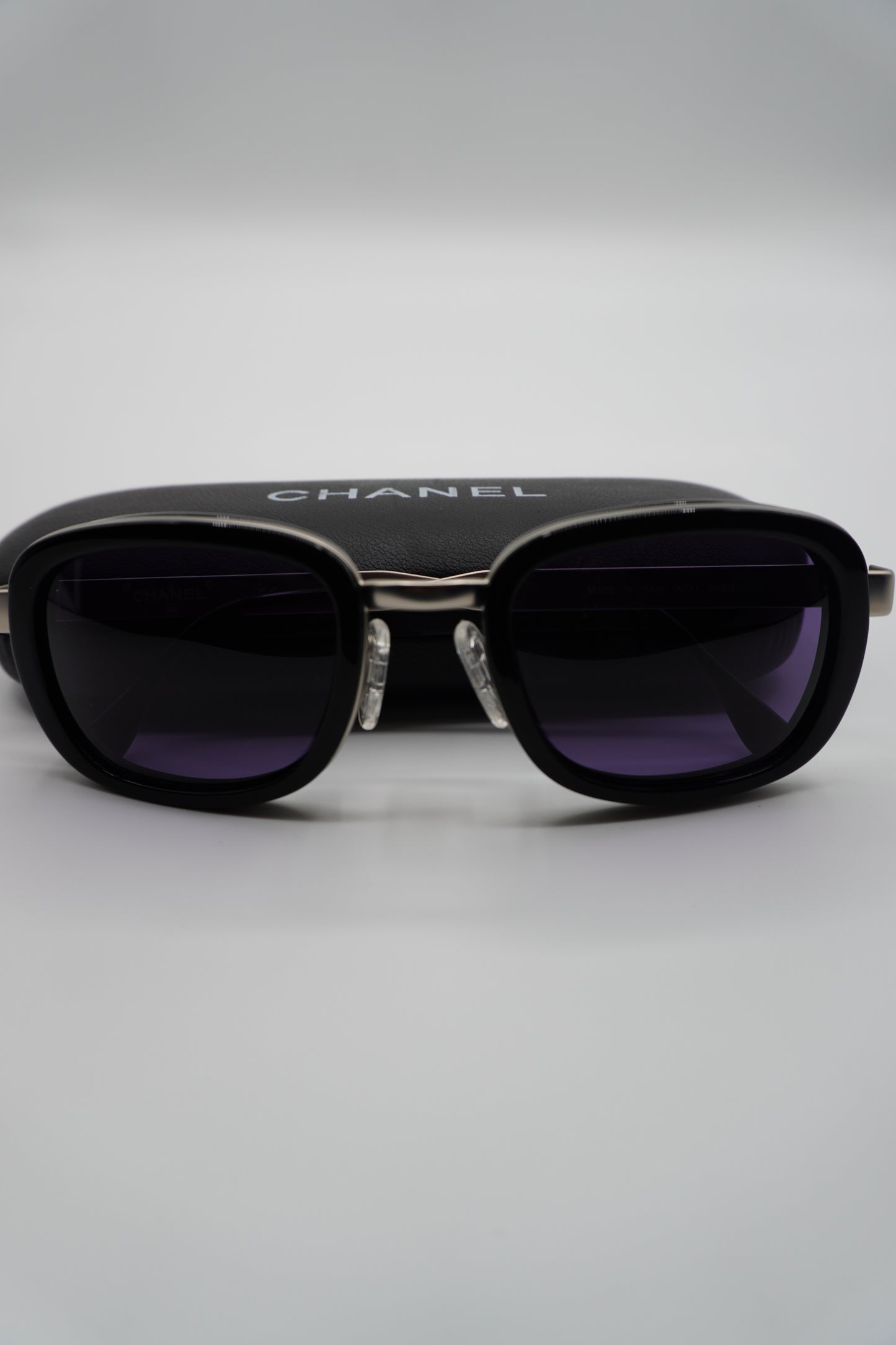 Chanel Rectangular Violet-Lens Sunglasses