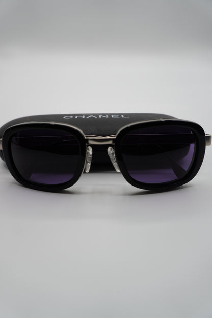 Chanel Rectangular Violet-Lens Sunglasses
