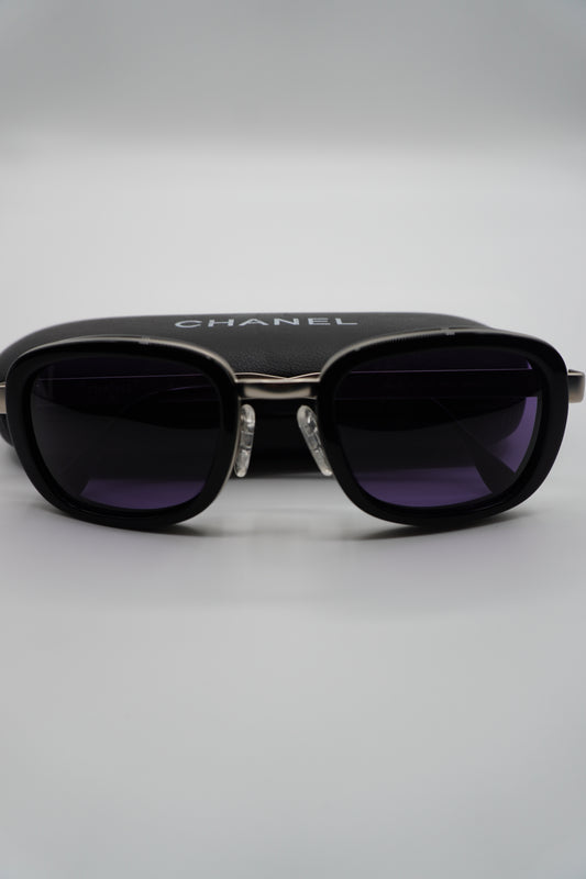 Chanel Rectangular Violet-Lens Sunglasses