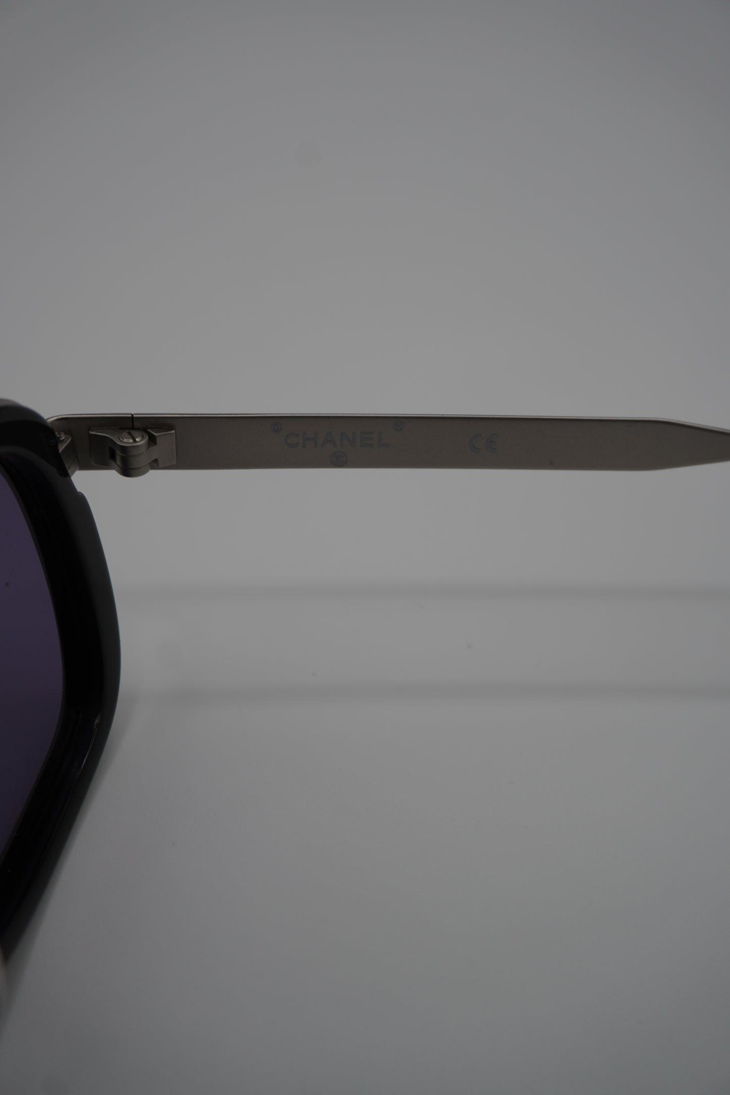 Chanel Rectangular Violet-Lens Sunglasses