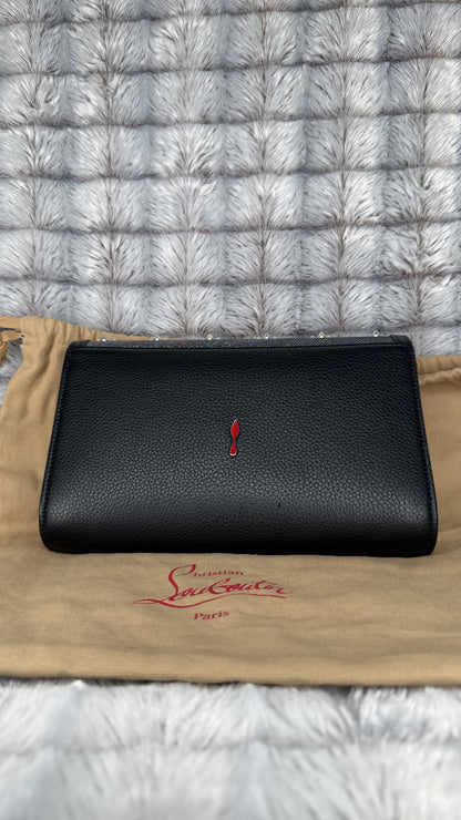 Christian Louboutin Paloma Clutch Embellished Lurex Stella Small – Black