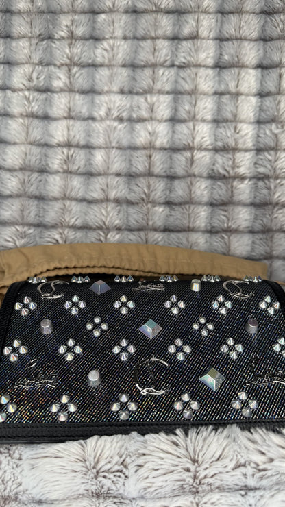 Christian Louboutin Paloma Clutch Embellished Lurex Stella Small – Black