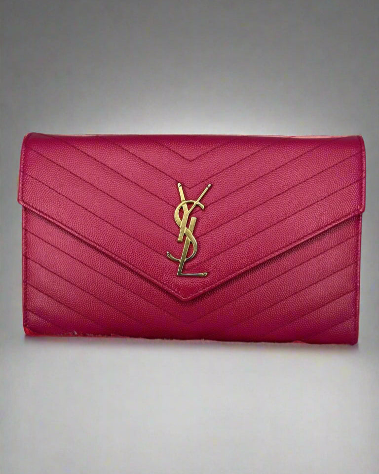 Saint Laurent Envelope Continental Wallet – Fuchsia