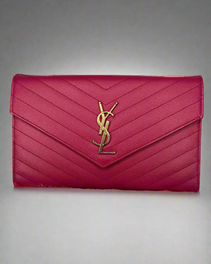 Saint Laurent Envelope Continental Wallet – Fuchsia