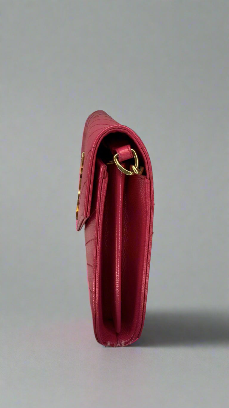 Saint Laurent Envelope Continental Wallet – Fuchsia