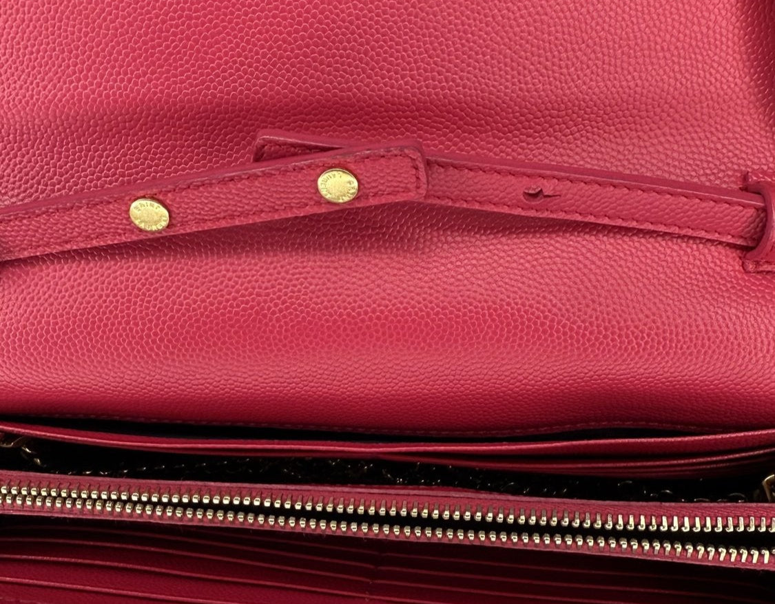 Saint Laurent Envelope Continental Wallet – Fuchsia