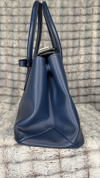 Prada Saffiano Cuir Double Tote – Bluette