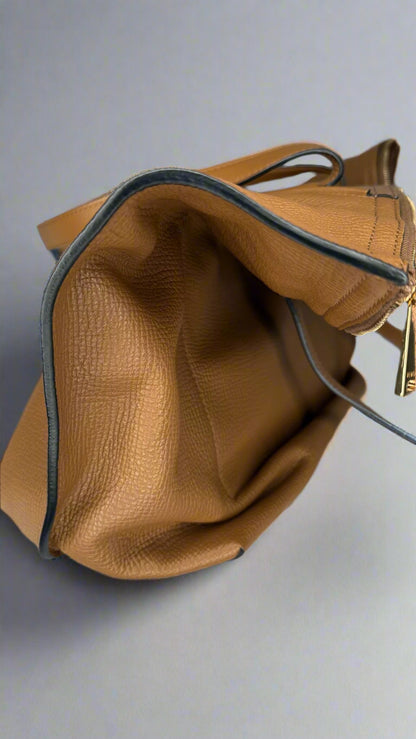 Versace Greca-Embossed Leather Tote Bag – Brown