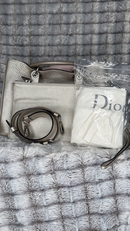 Christian Dior Small Diorissimo Handbag – Metallic Leather