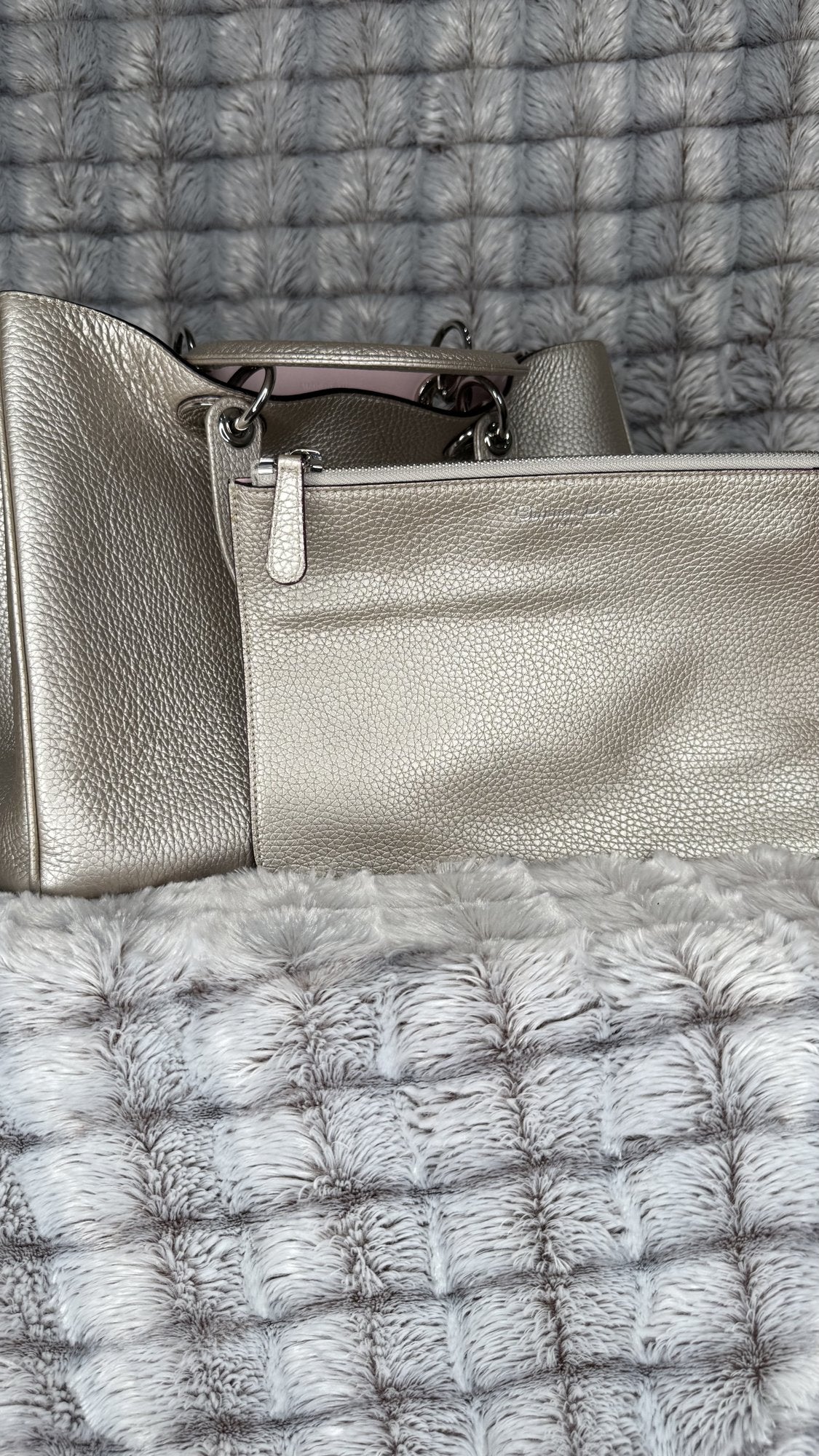 Christian Dior Small Diorissimo Handbag – Metallic Leather