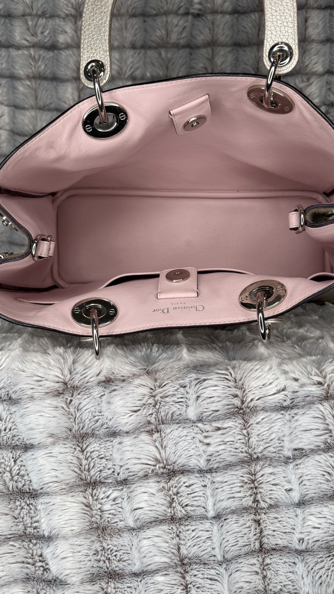 Christian Dior Small Diorissimo Handbag – Metallic Leather