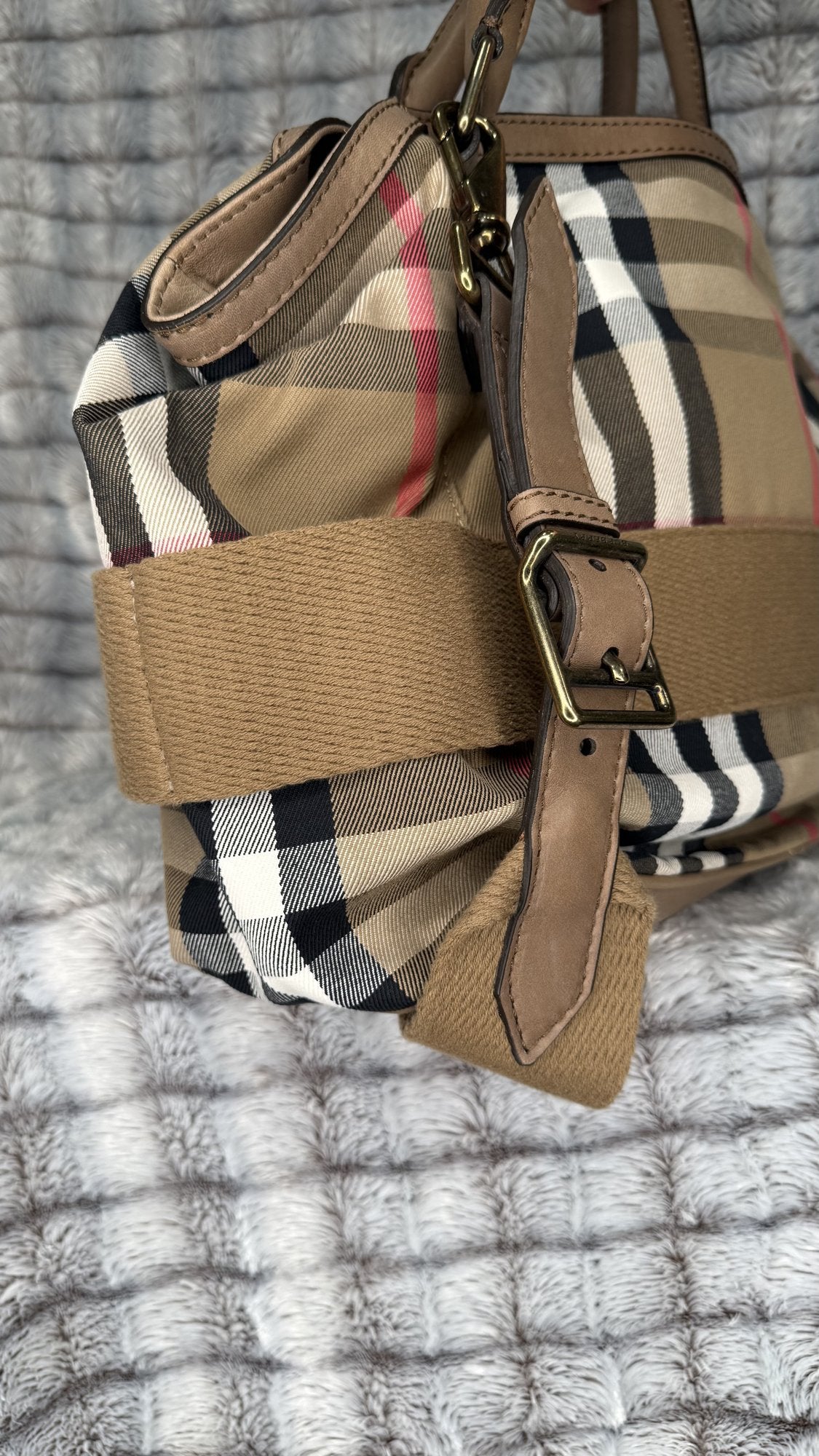 Burberry Giant Check Canvas Tote Bag
