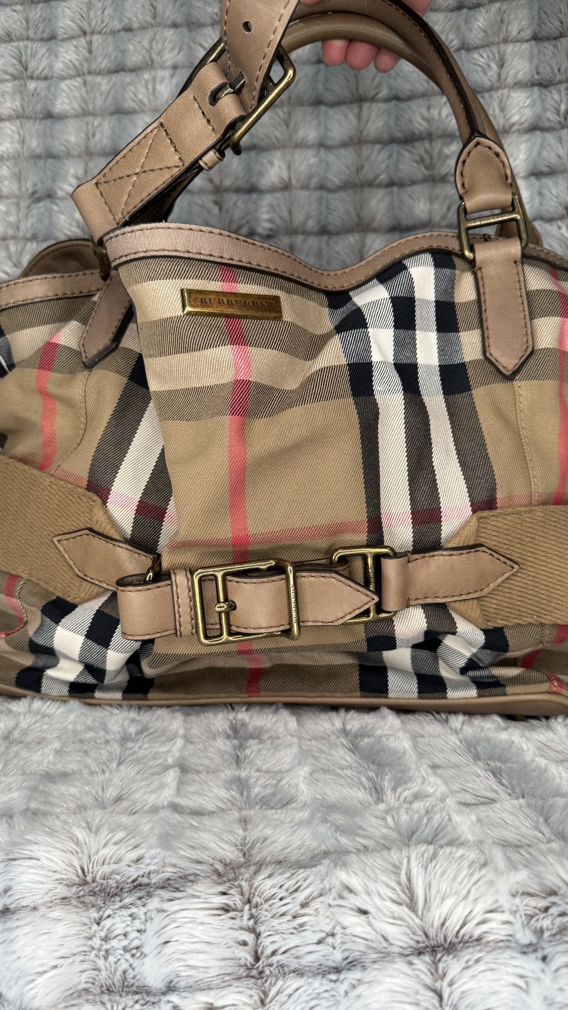 Burberry Giant Check Canvas Tote Bag