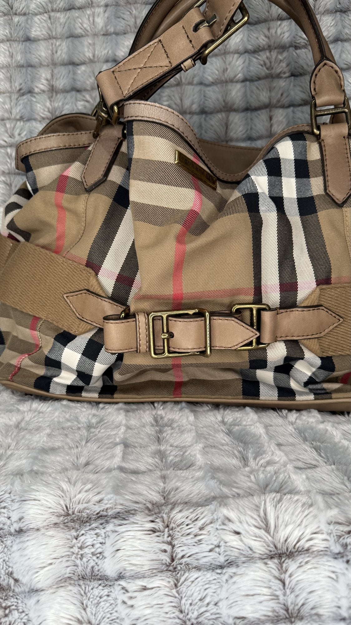 Burberry Giant Check Canvas Tote Bag