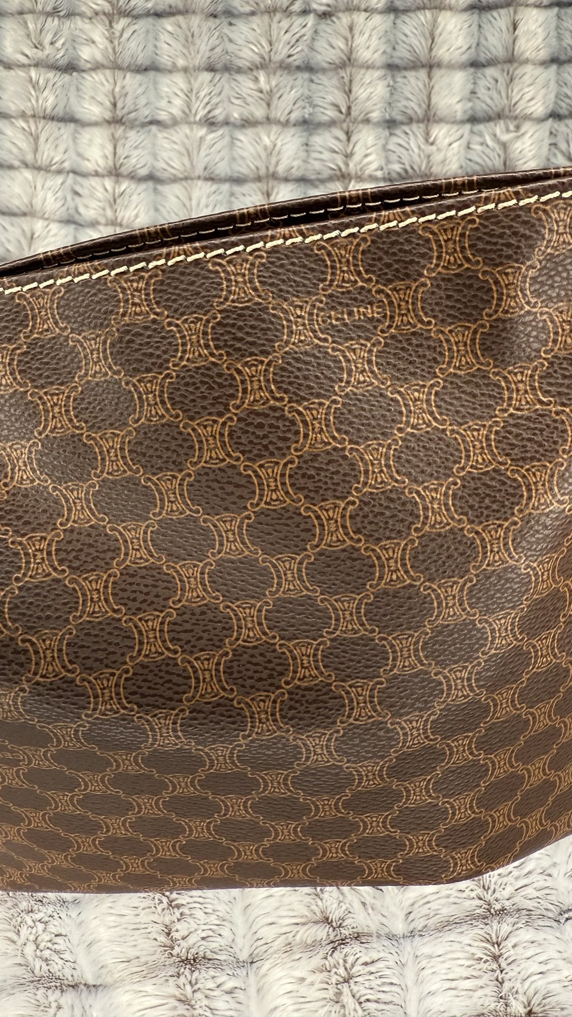 Céline Macadam Brown Canvas Clutch Bag