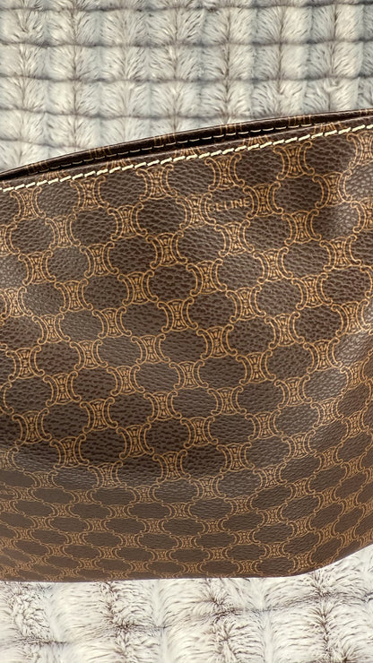 Céline Macadam Brown Canvas Clutch Bag