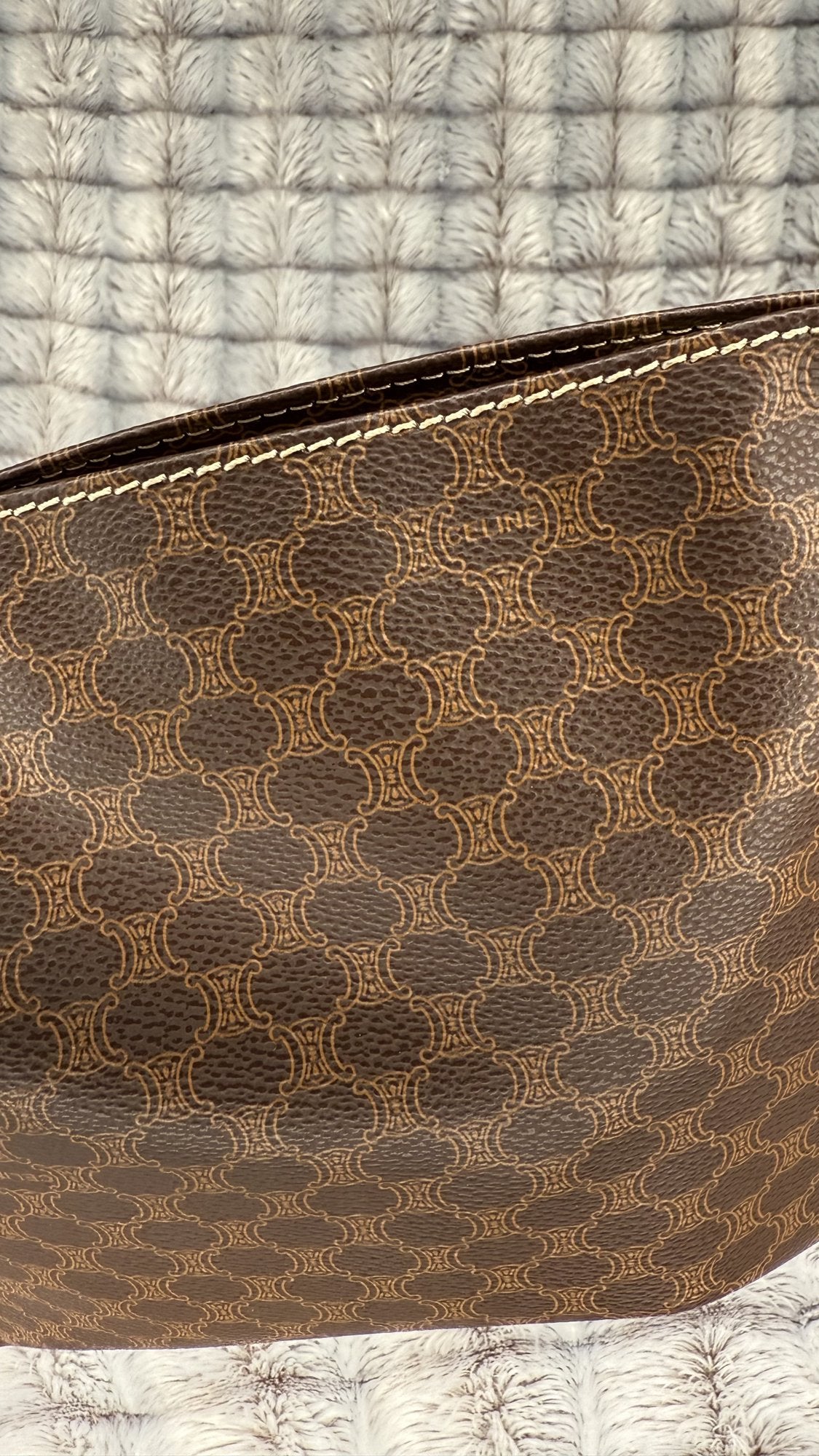 Céline Macadam Brown Canvas Clutch Bag