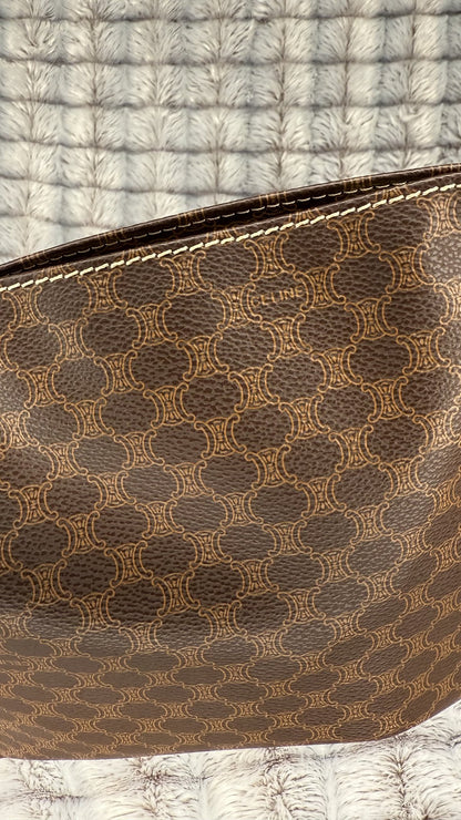 Céline Macadam Brown Canvas Clutch Bag