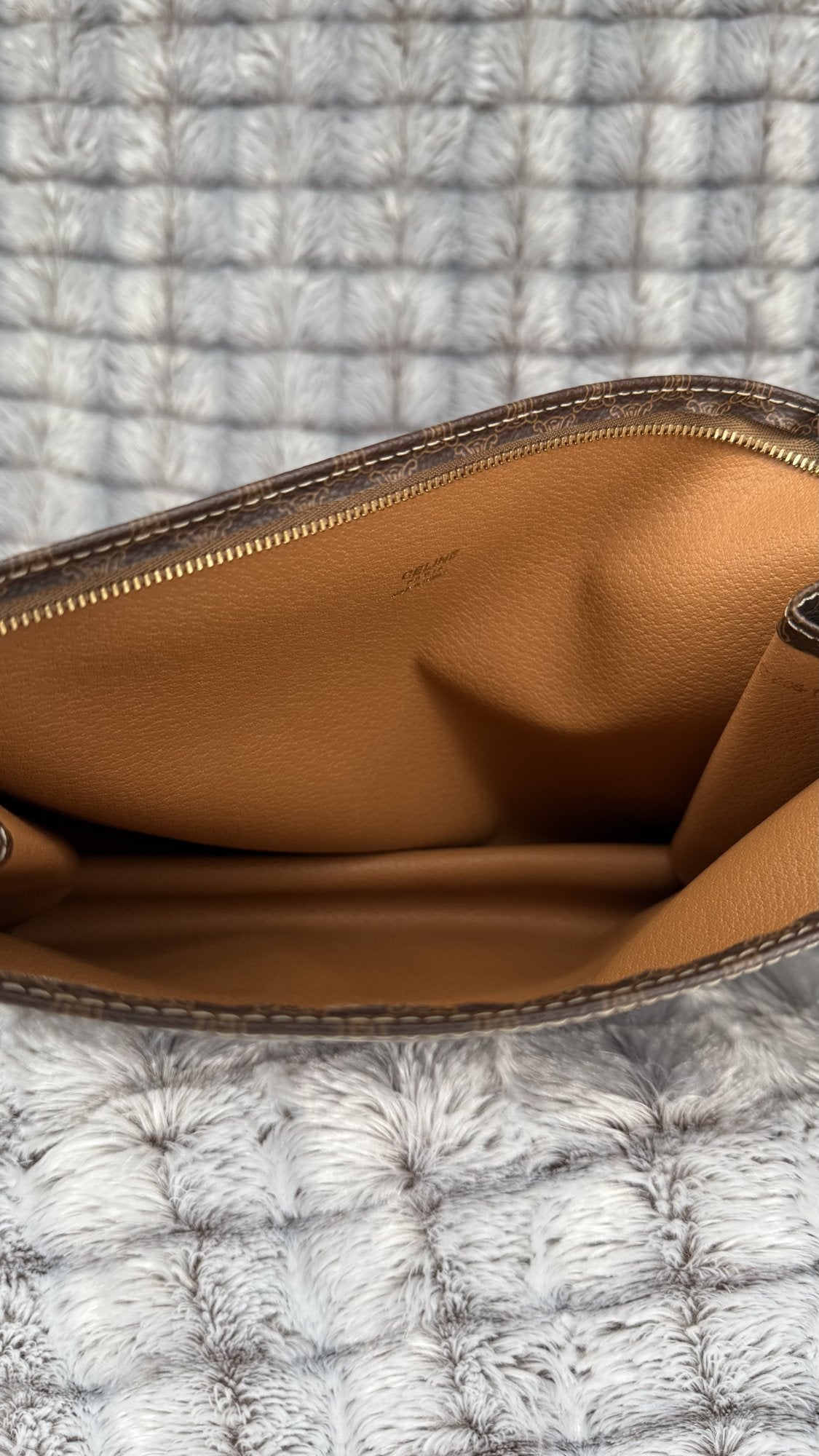 Céline Macadam Brown Canvas Clutch Bag