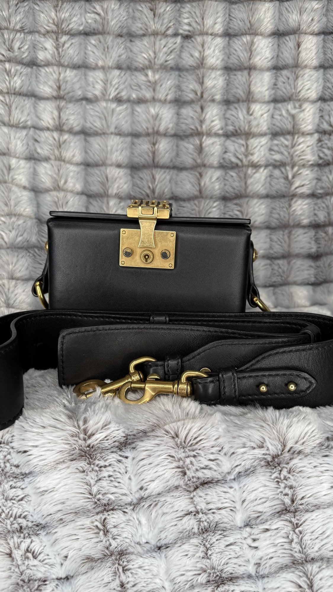 Christian Dior DiorAddict Lockbox Shoulder Bag – Black