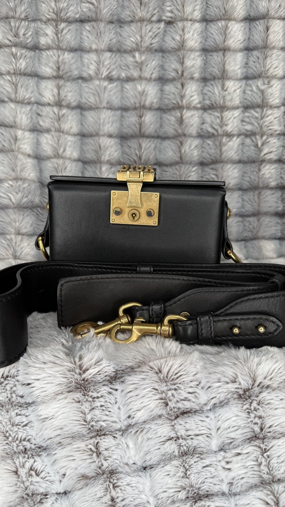 Christian Dior DiorAddict Lockbox Shoulder Bag – Black