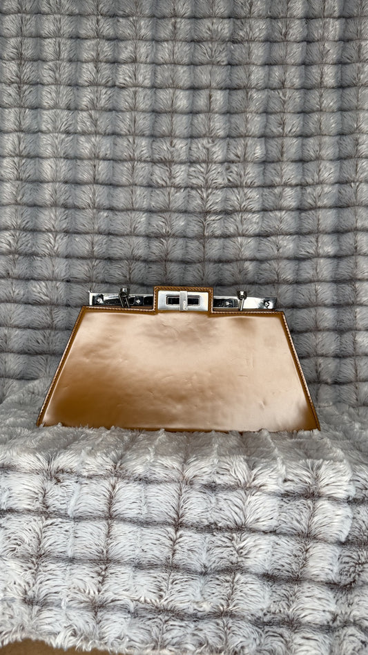 Fendi Peekaboo Cut Medium Chain Shoulder Bag – Brushed Leather, Brown