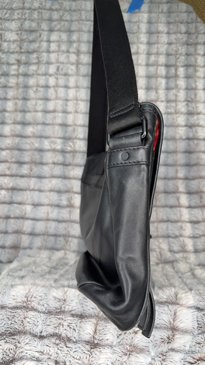 Burberry Leather Messenger Bag – Black