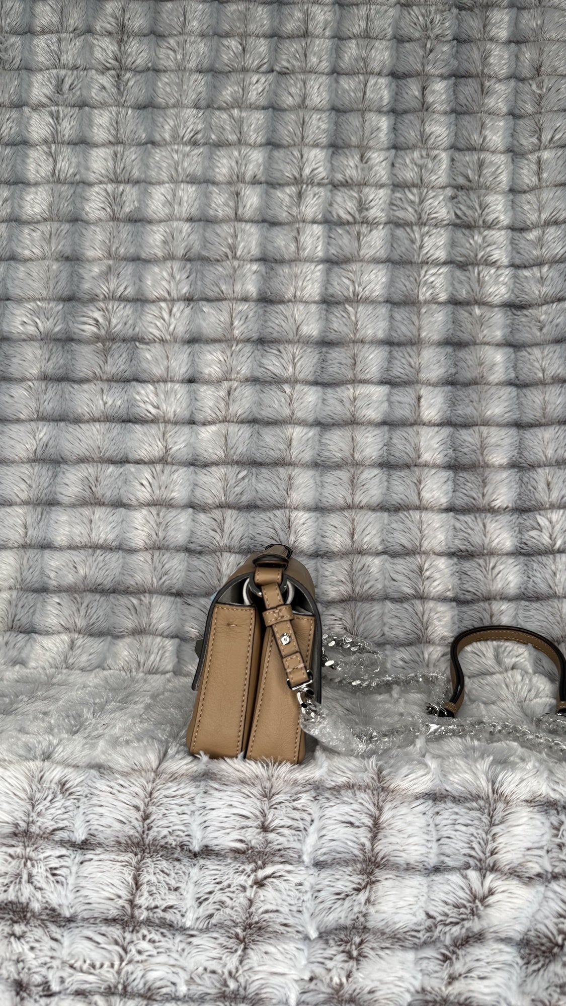 Fendi Beige Rainbow Stud Double Baguette