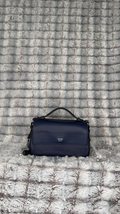 Fendi Double Baguette Studded Leather - Blue