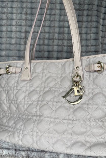 Christian Dior Medium Cannage Panarea Tote – White