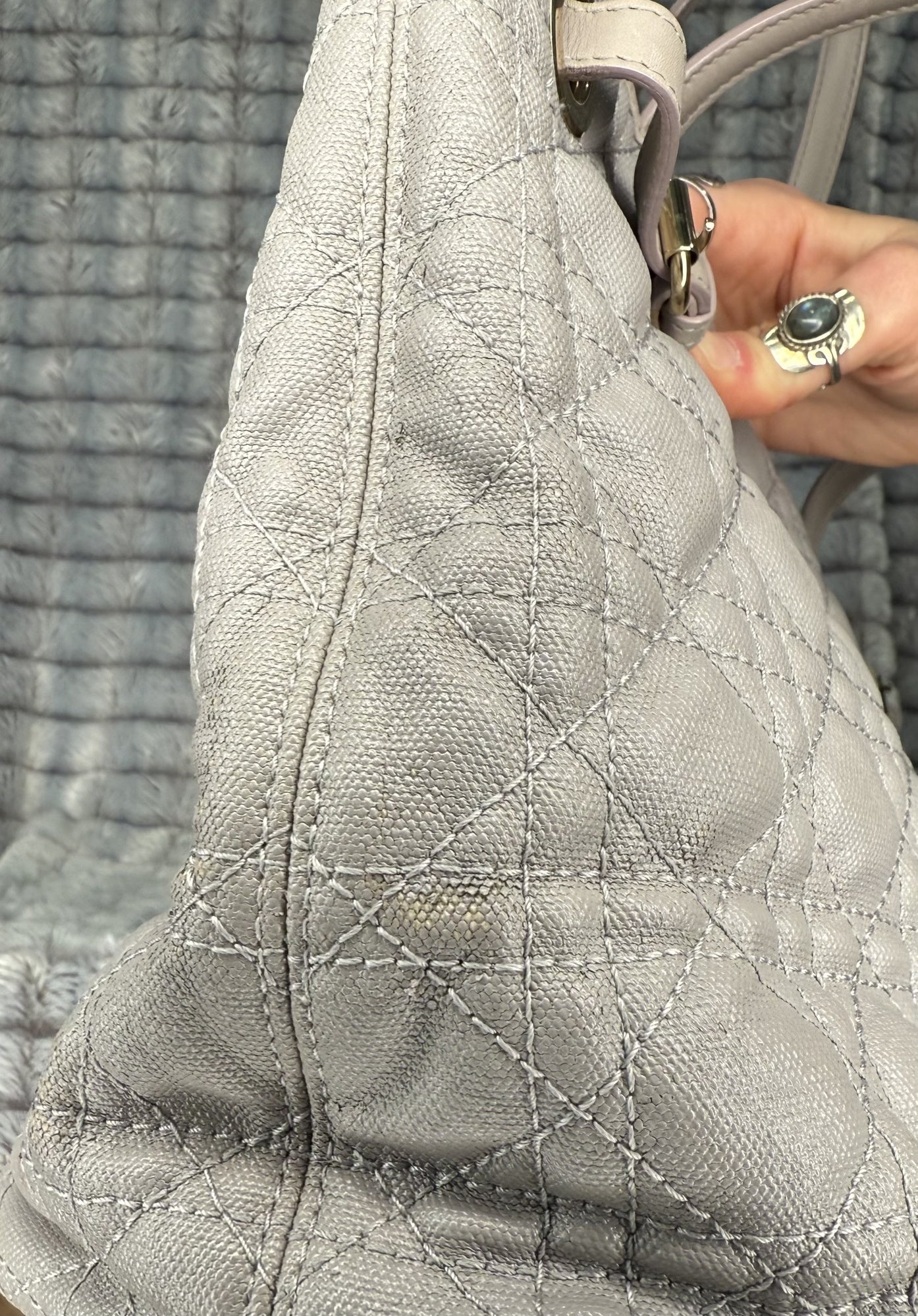 Christian Dior Medium Cannage Panarea Tote – White
