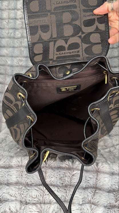 Burberry Canvas Drawstring Backpack – Brown/Black