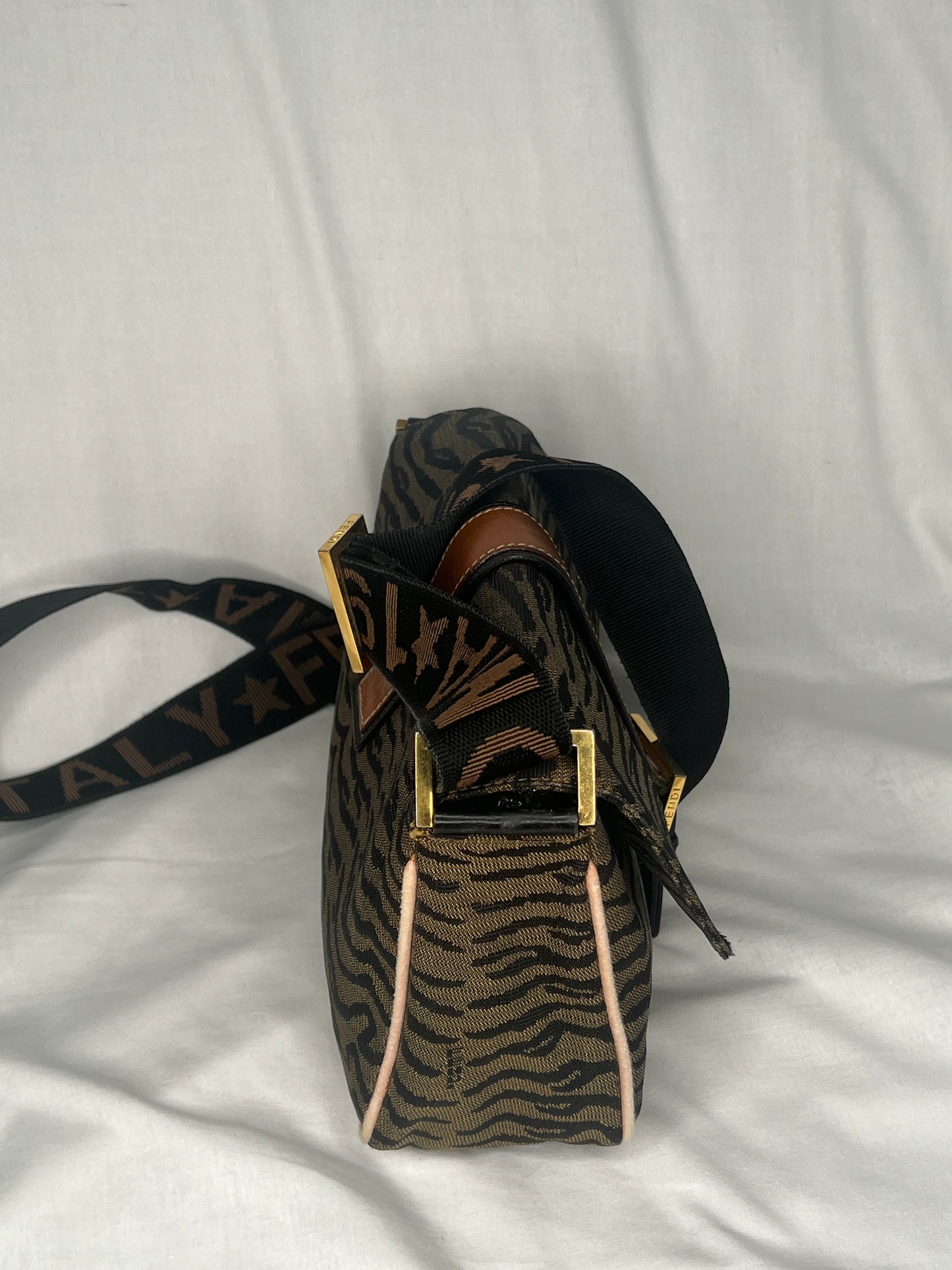 Fendi Zebra Print Baguette Shoulder Bag