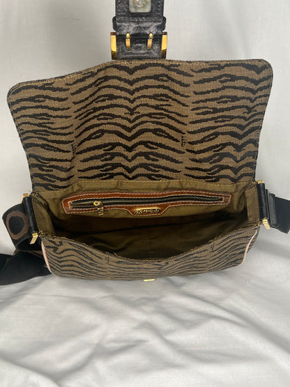 Fendi Zebra Print Baguette Shoulder Bag