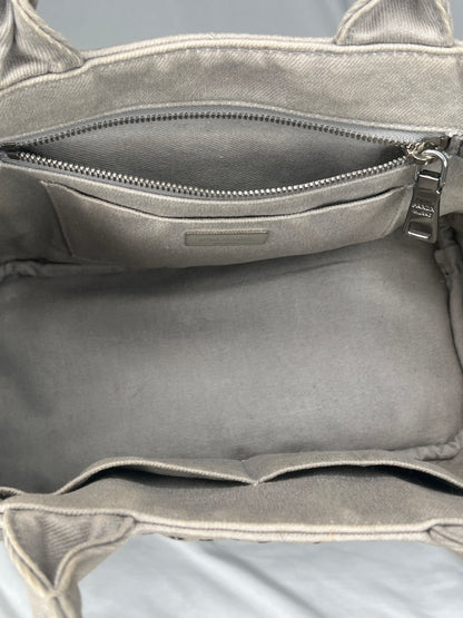 Prada Canapa Studded Canvas Tote Bag in Taupe
