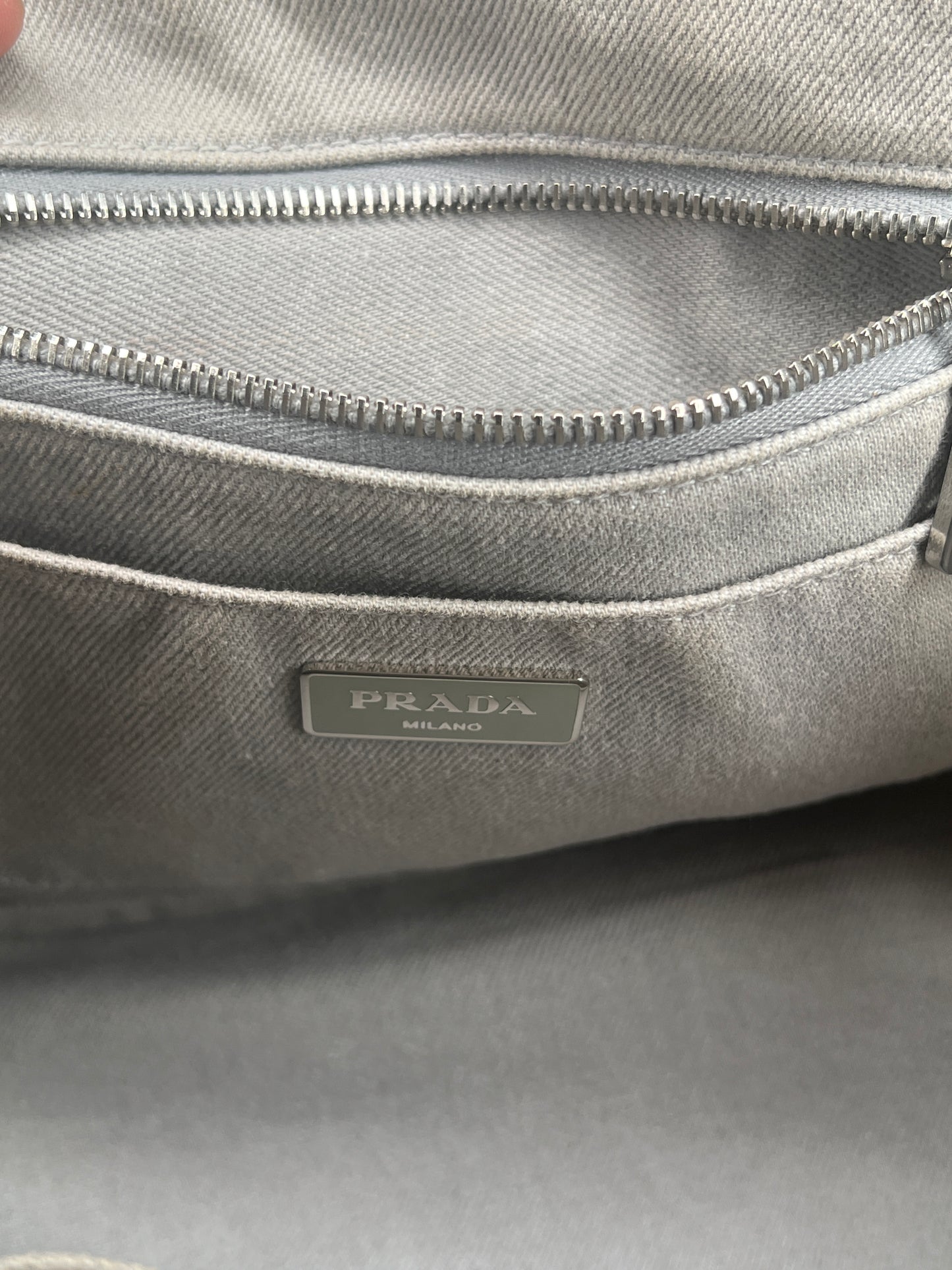 Prada Canapa Studded Canvas Tote Bag in Taupe