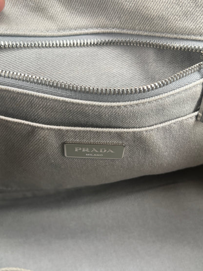 Prada Canapa Studded Canvas Tote Bag in Taupe