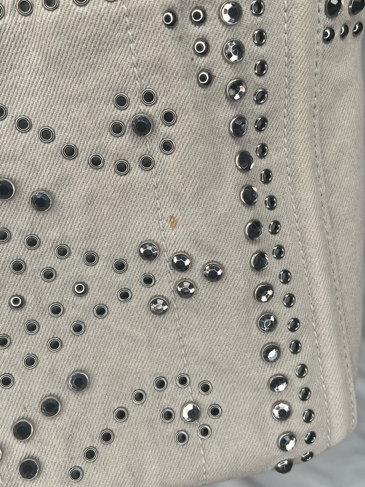Prada Canapa Studded Canvas Tote Bag in Taupe
